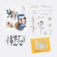 2022 flower metal cutting dies and stamps clear photopolymer stamps scrapbook die cut album paper craft embossing diy gift card