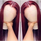 Синтетические парики для женщин, волосы бордового и красного цвета, прямые волосы из термостойкого волокна, цвет 99J, 24 дюйма