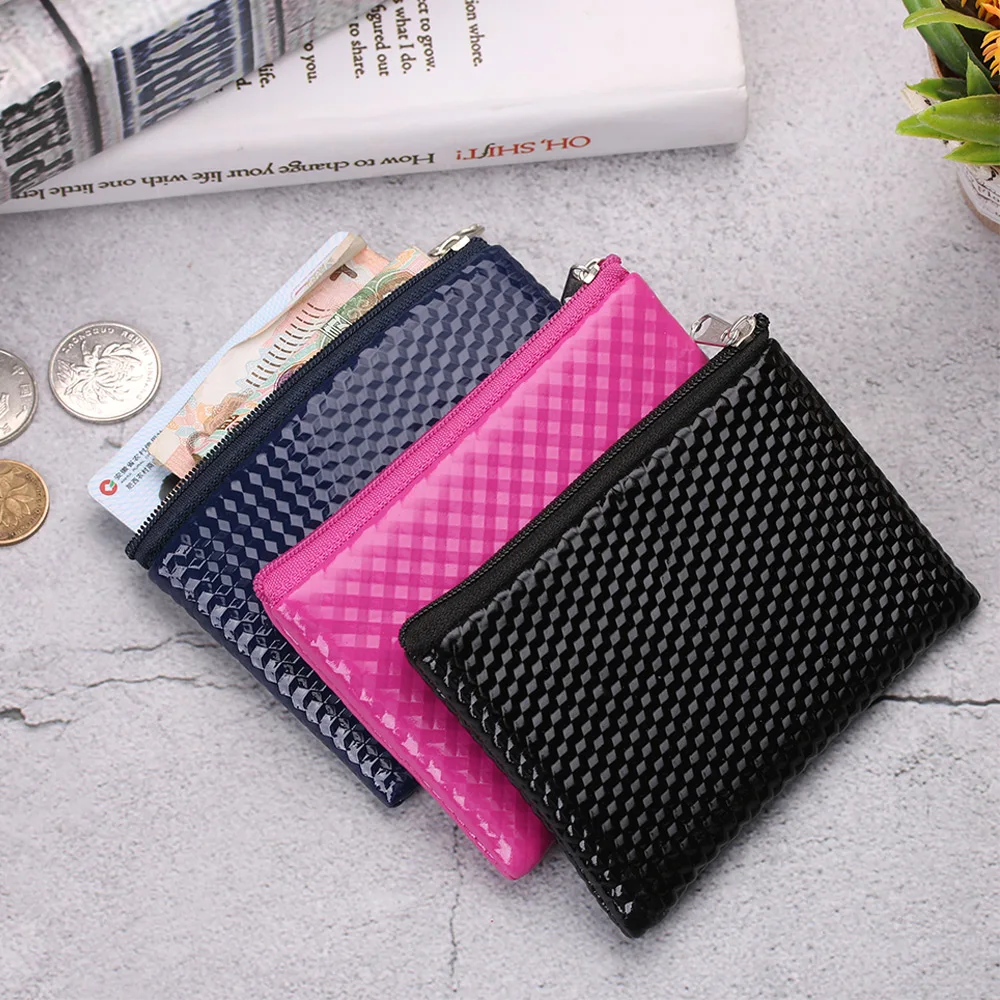 1 шт. женский кожаный кошелек на молнии милый держатель для кредитных карт