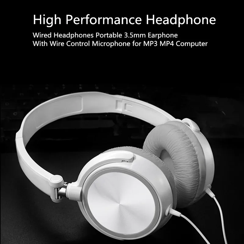 

Wired Bass HiFi Sound Headphones With Microphone Over Ear Headsets Music Stereo Earphone For Sony iPhone Xiaomi Huawei PC
