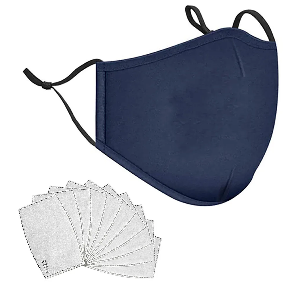 

1PC mask + 10 filter elements, reusable mask PM2.5 anti-fog and anti-smoke Reusable Washable Adult Cotton Face Mouth Cover MASK