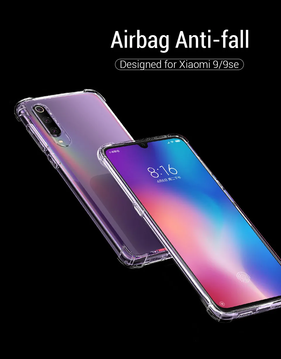 50 штук с предохранительными подушками противоударный чехол для Xiaomi Mi 9T Pro CC9 CC9e 8SE 8 Lite A2 A1 играть F1 прозрачный чехол мягкий прозрачный чехол из материала tpu