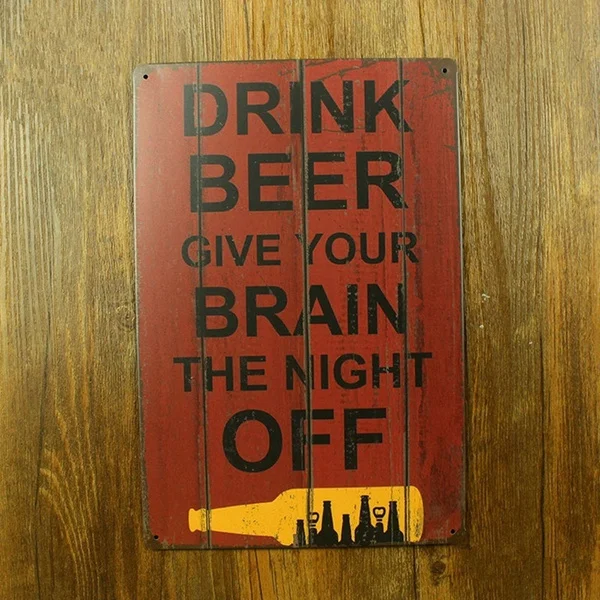

Metal Drink Beer Painting Metal Sign Home Bar Decor Plaque Sign