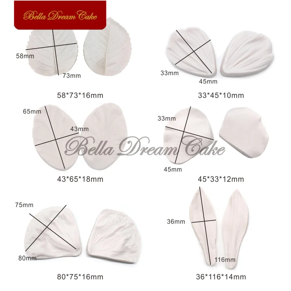 Пиона роза лепесток цветка лилии силиконовая форма для вейнера набор помадки