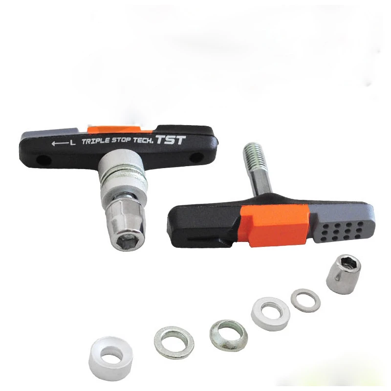 Черный BRAKCO 1 пара велосипедные тормозные колодки для MTB шоссейного велосипеда V-Brake держатель обуви колодки для велоспорта прочные резиновые колодки для складного велосипеда - Цвет: Черный