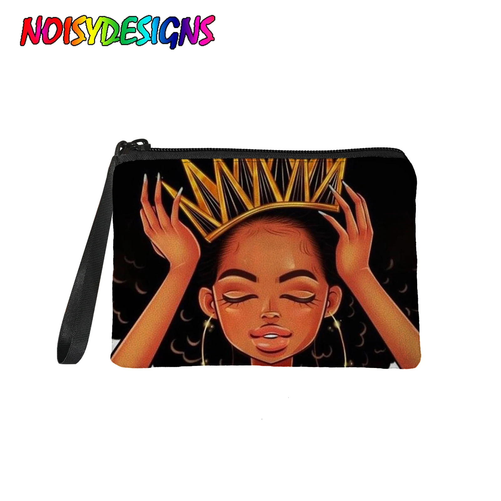 

NOISYDESIGNS Black Girl Magic Small Coin Bag Afro Lady Print Wallet Female Zipper Wallet Headset Bag Handbag for Girls monedero