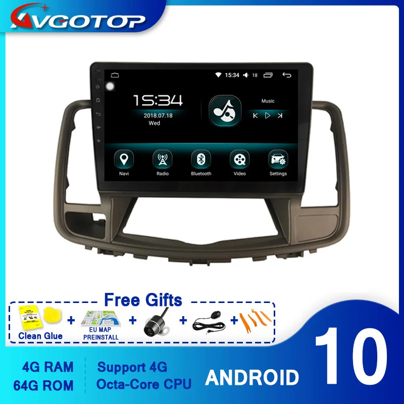 AVGOTOP Восьмиядерный Android 10 0 Автомобильный мультимедийный плеер для NISSAN 2009 Teana 4 Гб