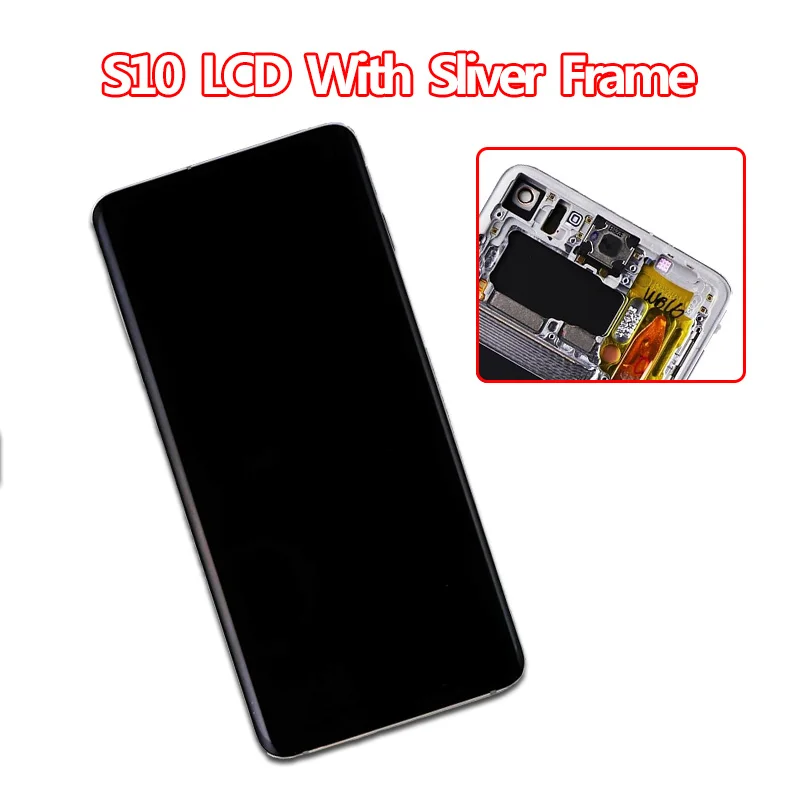 Super Amoled ЖК-дисплей для SAMSUNG Galaxy S10 G973 G973F + Plus G975 G975F сенсорный экран дигитайзер в