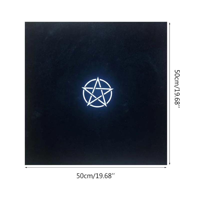 

5050cm Pentagrams Tarots Card Tablecloth Velvet Witch Divination Altar Cloth