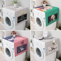 nordic style household washing machine cover air conditioner refrigerator microwave oven sunscreen cotton and linen dust cover