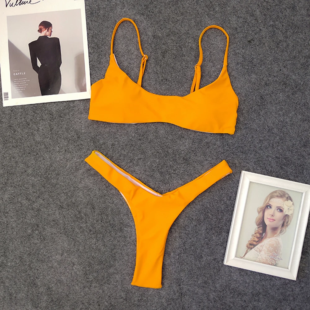 2019 Women Swimwear Leopard Bikini Pure color Bra Sexy Biquini Swim Suit Push Up Swimsuit Female Beachwear Swimming | Женская одежда