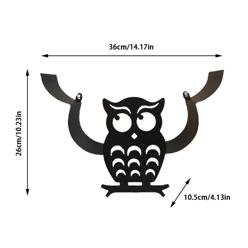 

Owl Decorative Toilet Paper Holder - Free-Standing Bathroom Tissue Storage Black Wall Mounted Roll Tissue Storage Shelf
