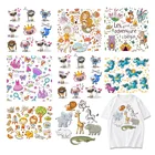 Милые маленькие теплопередающие нашивки с животными для мальчиков и девочек, наклейка на футболку, платья, нашивка сделай сам на одежду, аппликация, украшение F