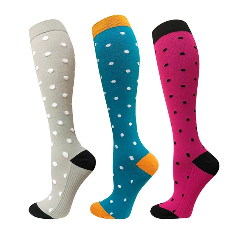 

11colors Compression Socks For Women Men Knee High Printed Polyester Nylon Hosiery Footwear Accessories Sports Casual Socks