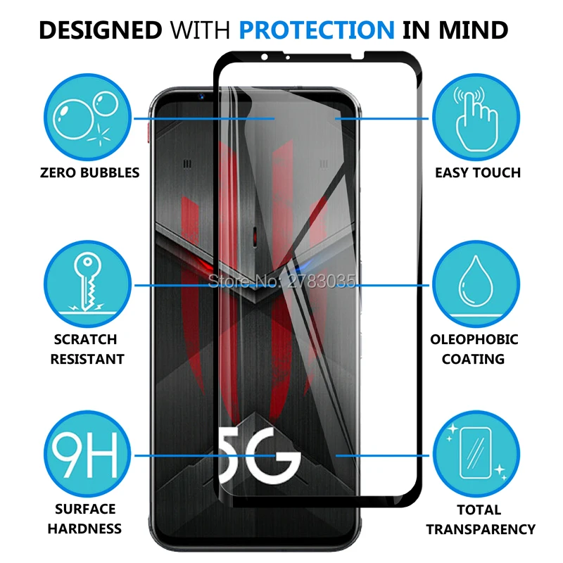 Для ZTE nubia Red Magic 5S 6 65 &quotтвердость 9H 2.5D полное покрытие закаленное зеркальное