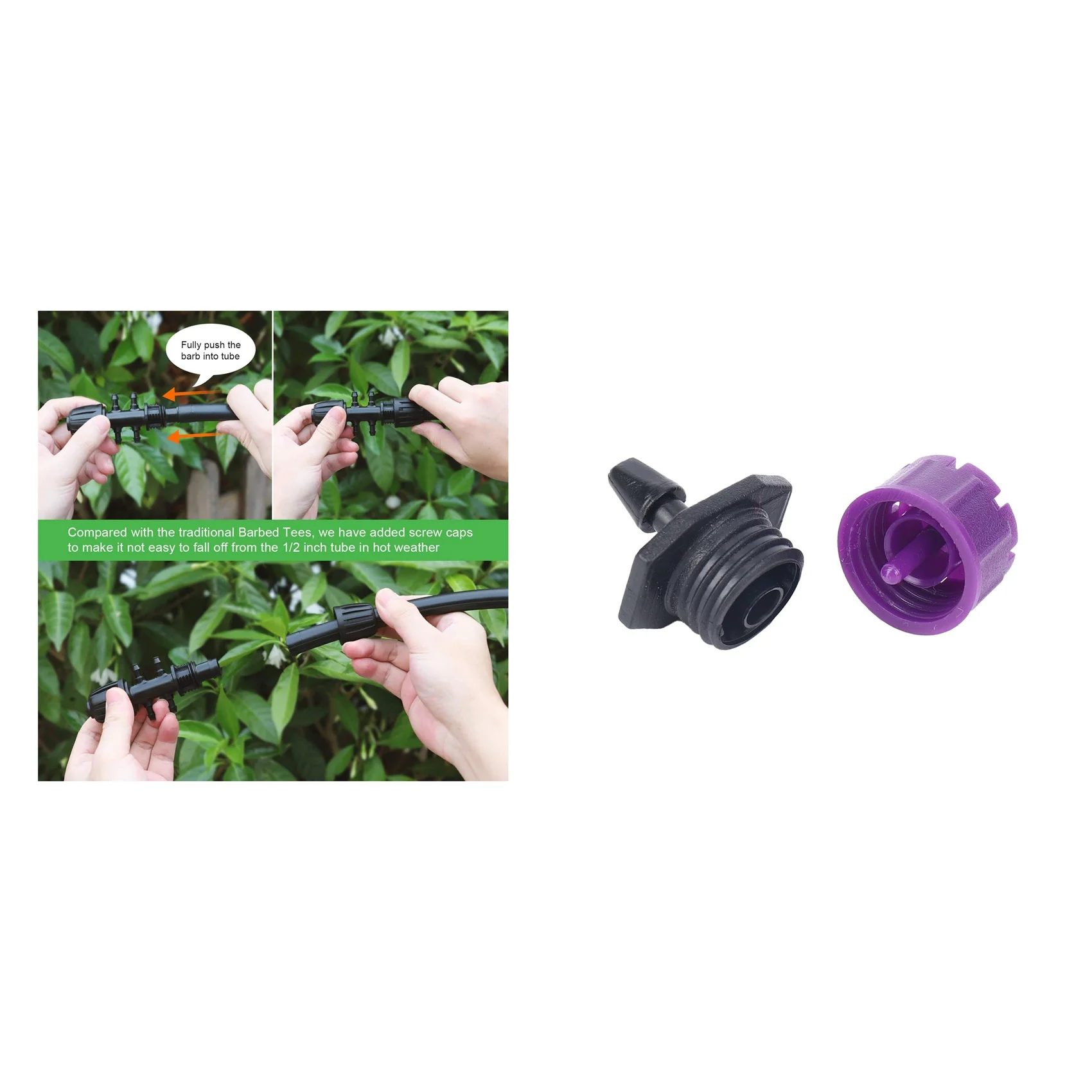10PCS Barbed Tee Irrigation Tube Anti-Drop Premiun Fitting with 200PCS Adjustable Micro-Type Drip System | Дом и сад