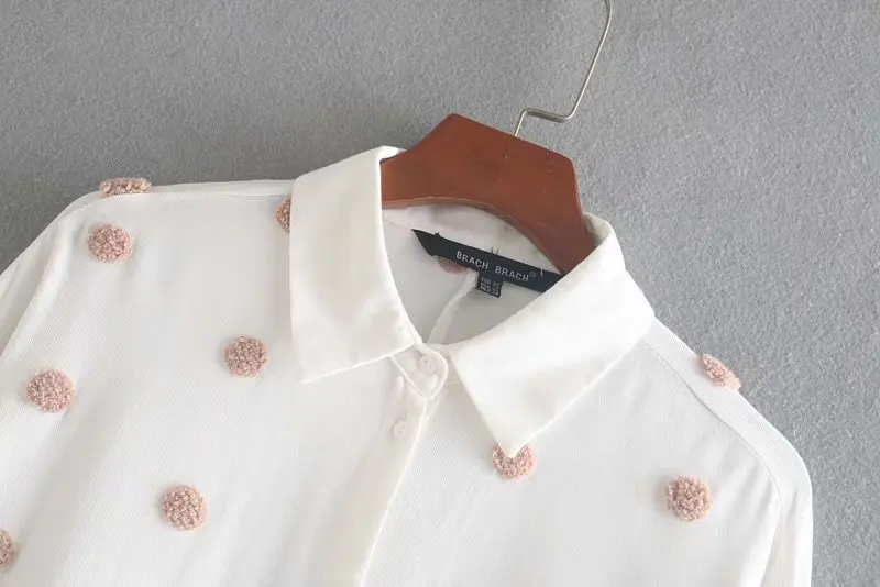 Осень 2019 новая &quotЖенская одежда вышивка точка блузка куртка C4-26513 |