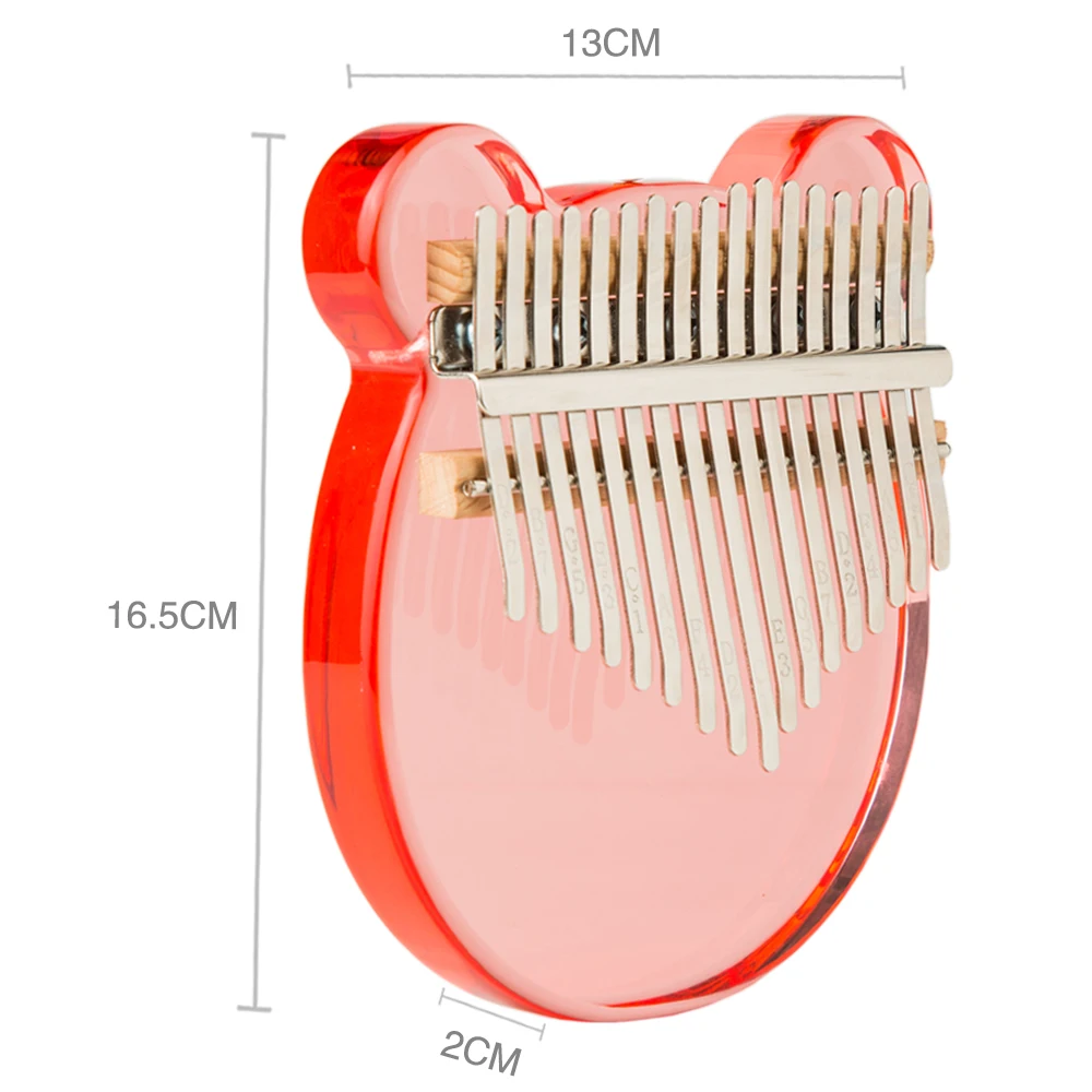 Калимба 17 клавиш прозрачное акриловое пианино в форме розового медведя