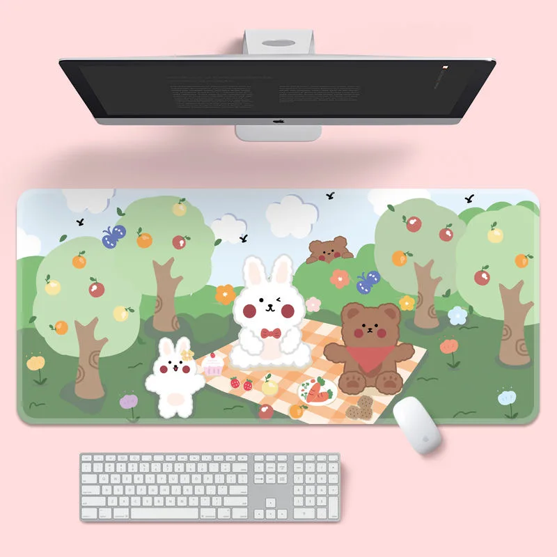 

1pc Cute Mouse Pad Creative Game Computer Keyboard Long Table Mat Kawaii Desk for Teen Girls Mouse Pad Bedroom Office Supplies