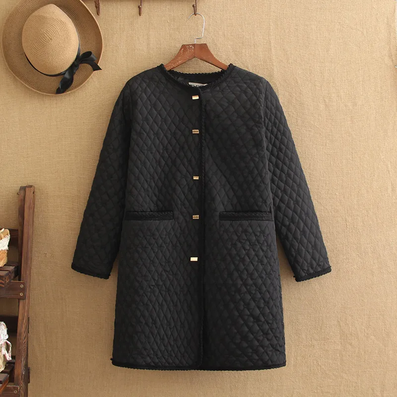 

Plus size Women winter wear new mid-length cotton-padded clothes women's underwear with bottom jacket plus 220 pounds of women's