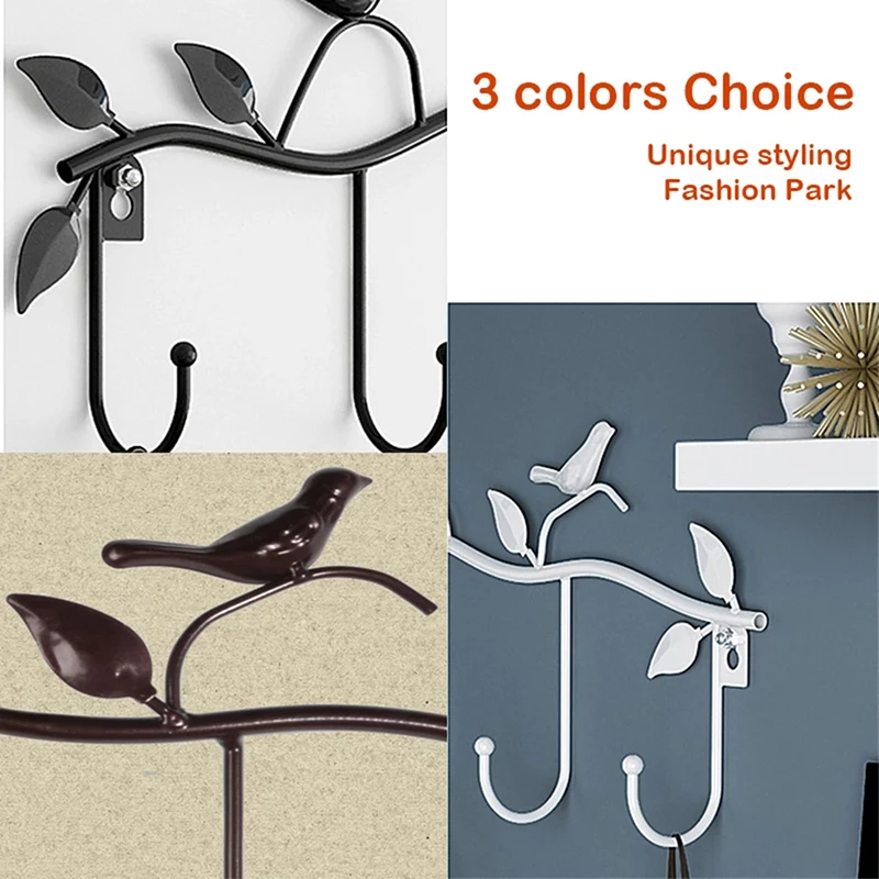 

Birds Metal Wall Coat Rack and Hat Rack Multi-Function Mounted Hook Hangers For Livingroom Bedroom L9