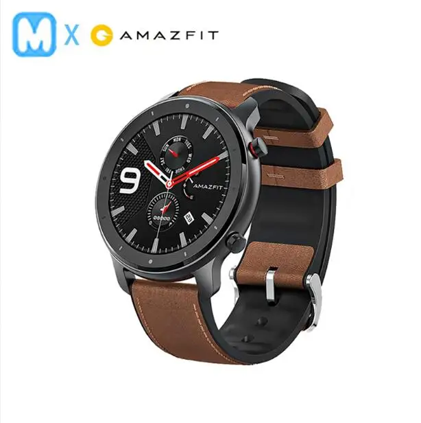 Глобальная версия Amazfit GTR 47 мм Смарт-часы 5ATM водонепроницаемые умные часы 24 дня батарея gps управление музыкой кожаный силиконовый ремешок