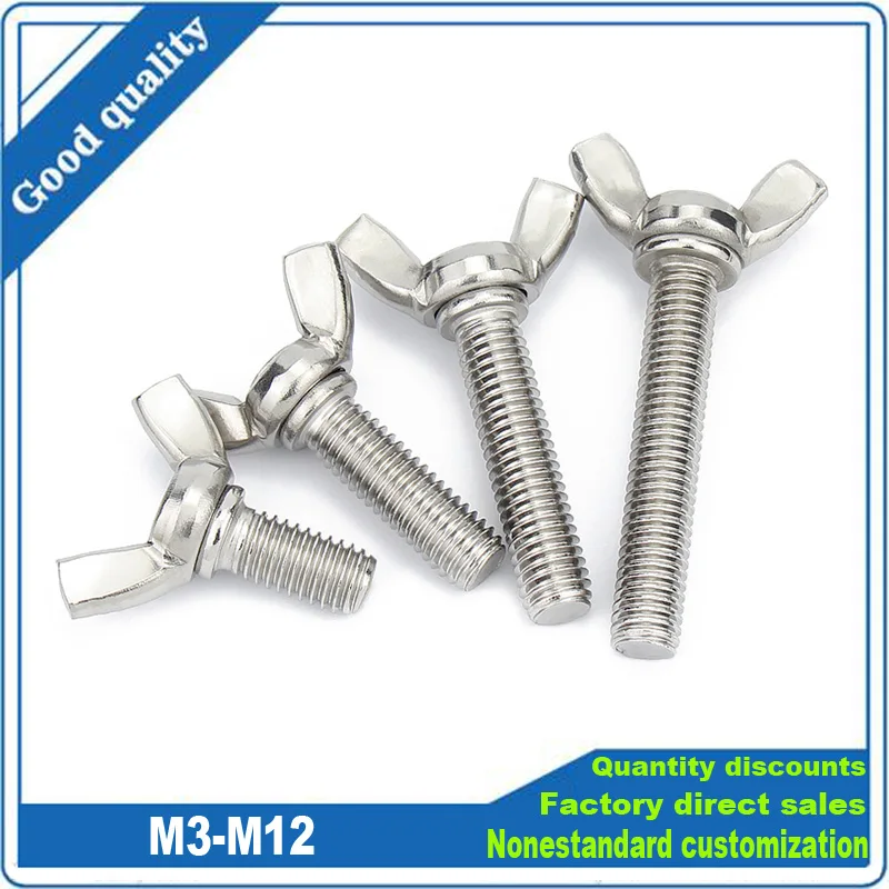 

1/2/5/10 M3 M4 M5 M6 M8 M10 M12 DIN316 304 A2 Stainless Steel Hand Tighten Toolless Adjust Bolt Butterfly Wing Head Thumb Screw