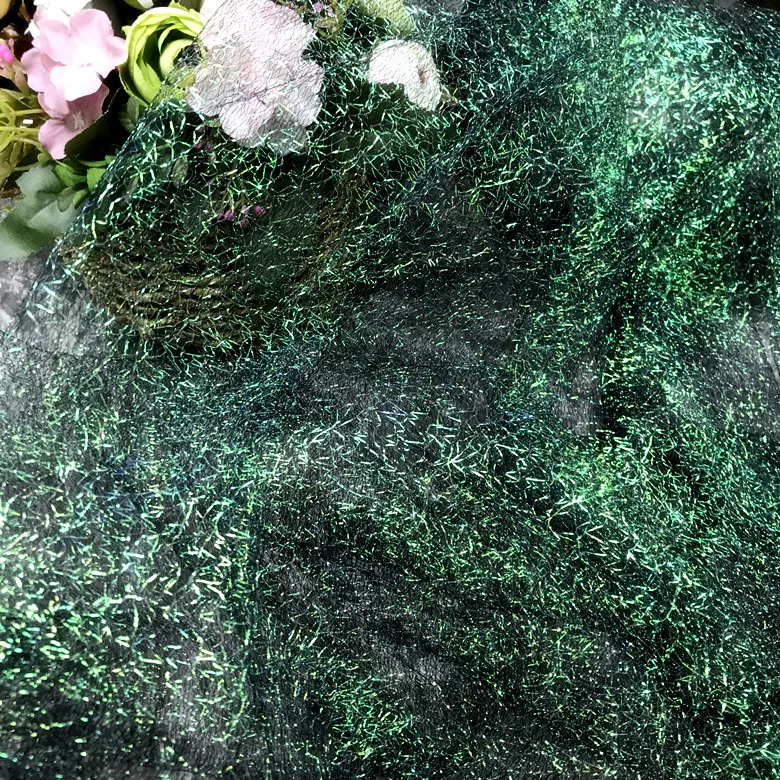 Золотая и серебряная шелковая симфоническая ткань 1 метр ажурная сетка кружевное