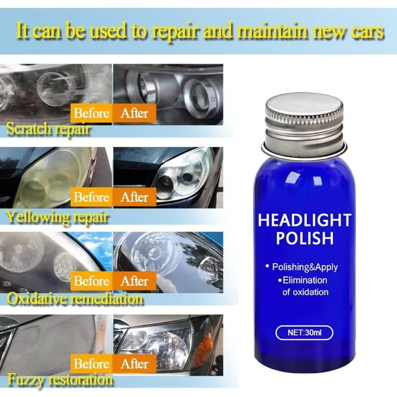 

30ml Car Headlight Cleaning And Repairing Fluid Repairing Cleaning Scratching Fluid Fluid And Cleaning Lights Repairing Car M4D2