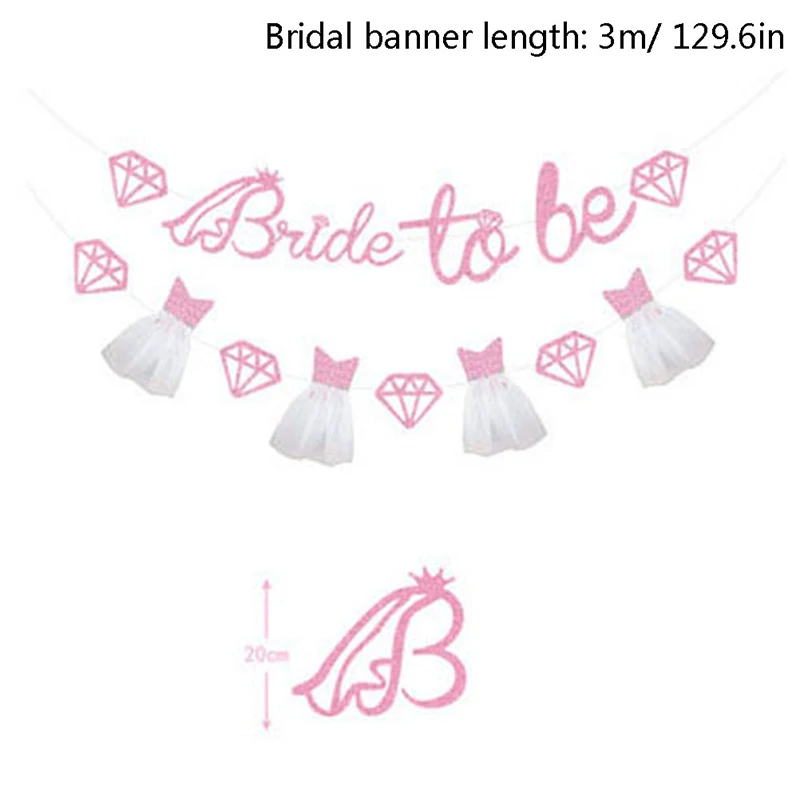 

New Bride to Be Banner Sign Glitter Paper Wedding Dress for Bridal Shower Wedding Room Decoration