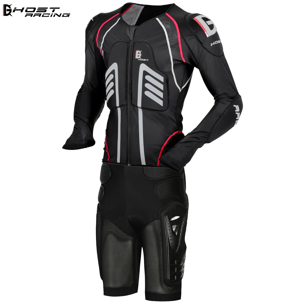set GHOST RACING Водонепроницаемая мотоциклетная куртка костюм для мотокросса куртка и шорты мото куртка Защитное снаряжение комплект одежды - Цвет: set