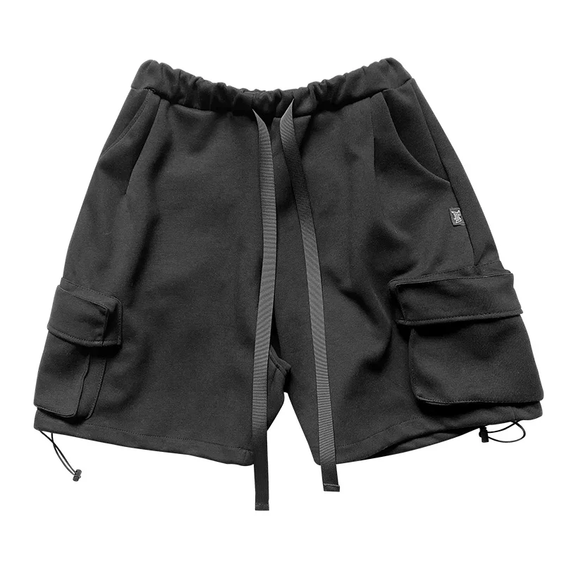 

Big Three-Dimensional Pockets Ribbons Shorts Men Summer Hip Hop Casual Harajuku Japan Style Short Pants Streetwear Male Trousers