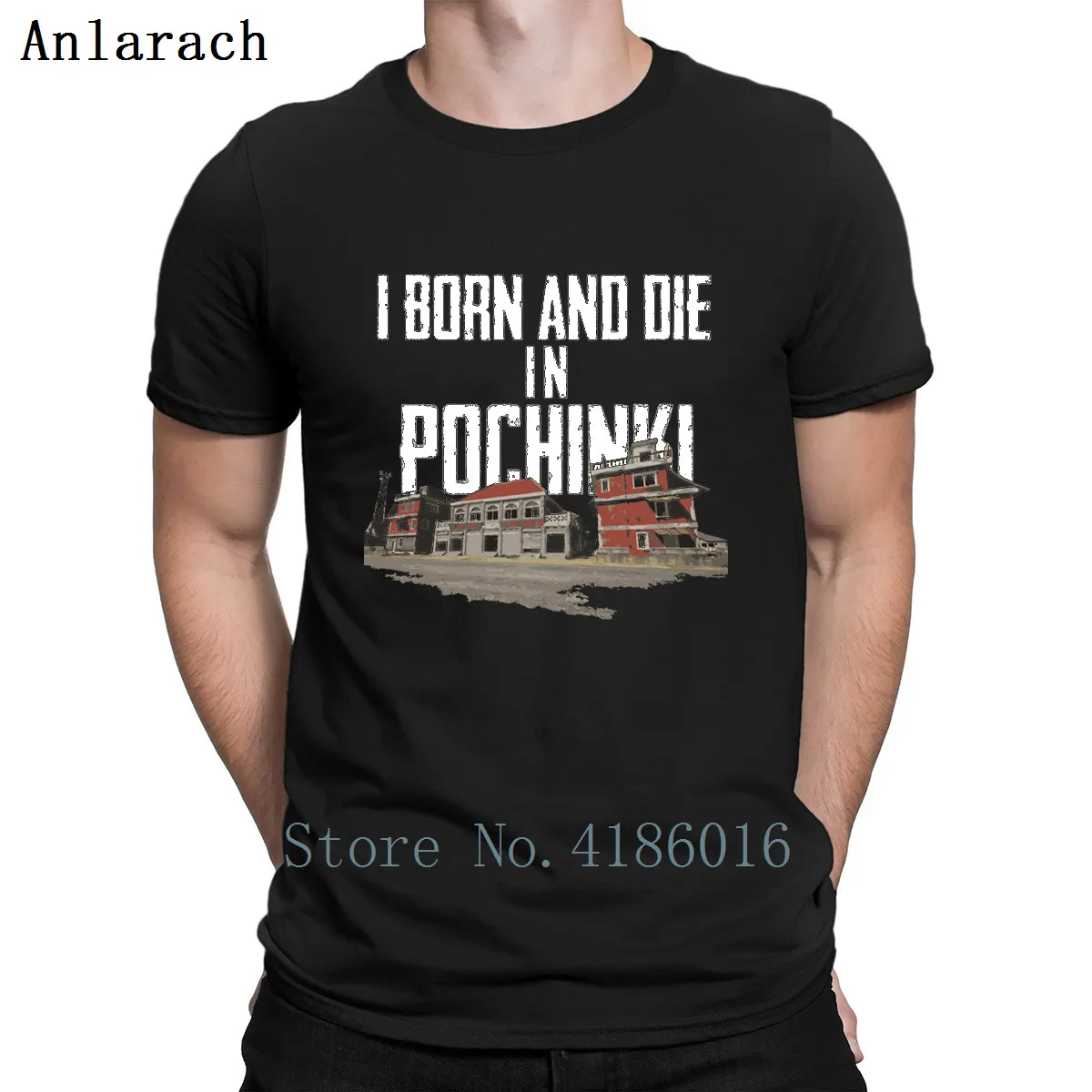 Футболка Born Pochinki распространения в стиле хип хоп с юмором высокое качество