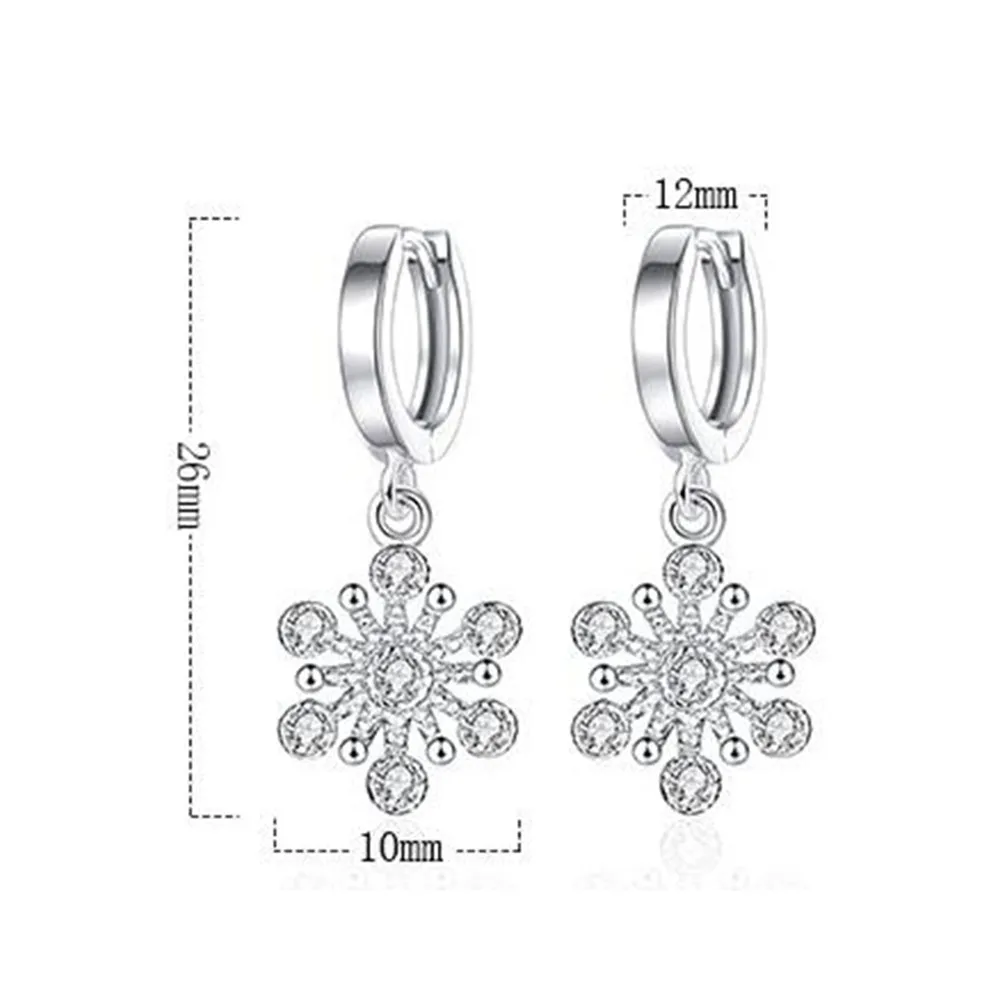 PXCHZQ New Lady Fashion High Quality Ear Hoop Retro Hollow Snowflake Crystal Semi Precious Stone Tassel Jewelry Earrings | Украшения и