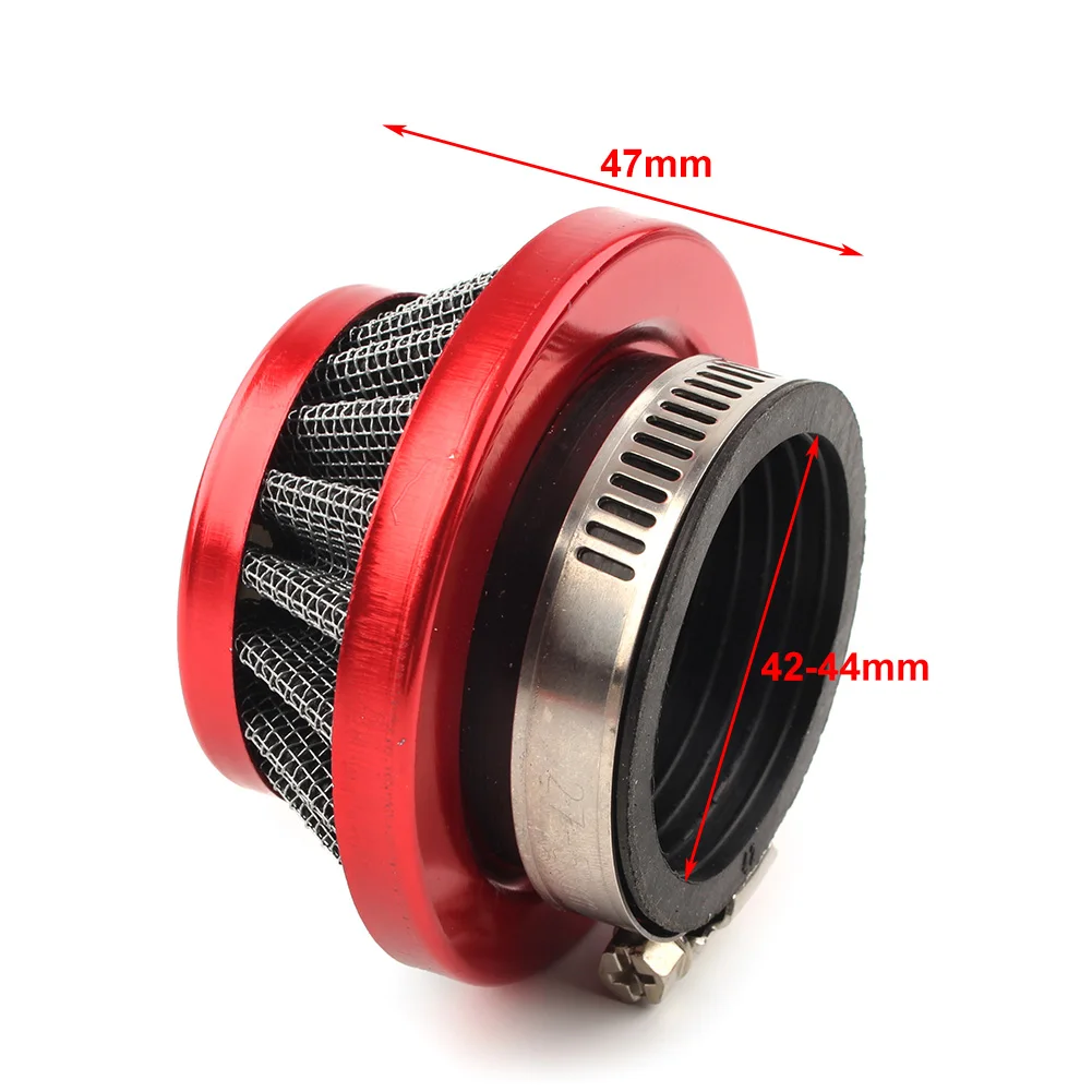 

44mm Red Motorcycle Air Filter Cleaner for 47cc 49cc 2 Stroke Mini Dirt Pocket Bike ATV Quad Motorbikes