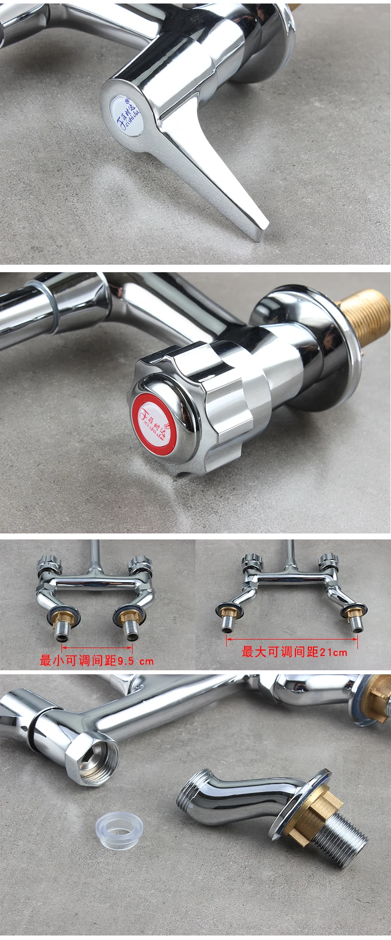 Двойная Ручка двойное отверстие 15 / 20 см старомодные вентиль бассейна горячей и