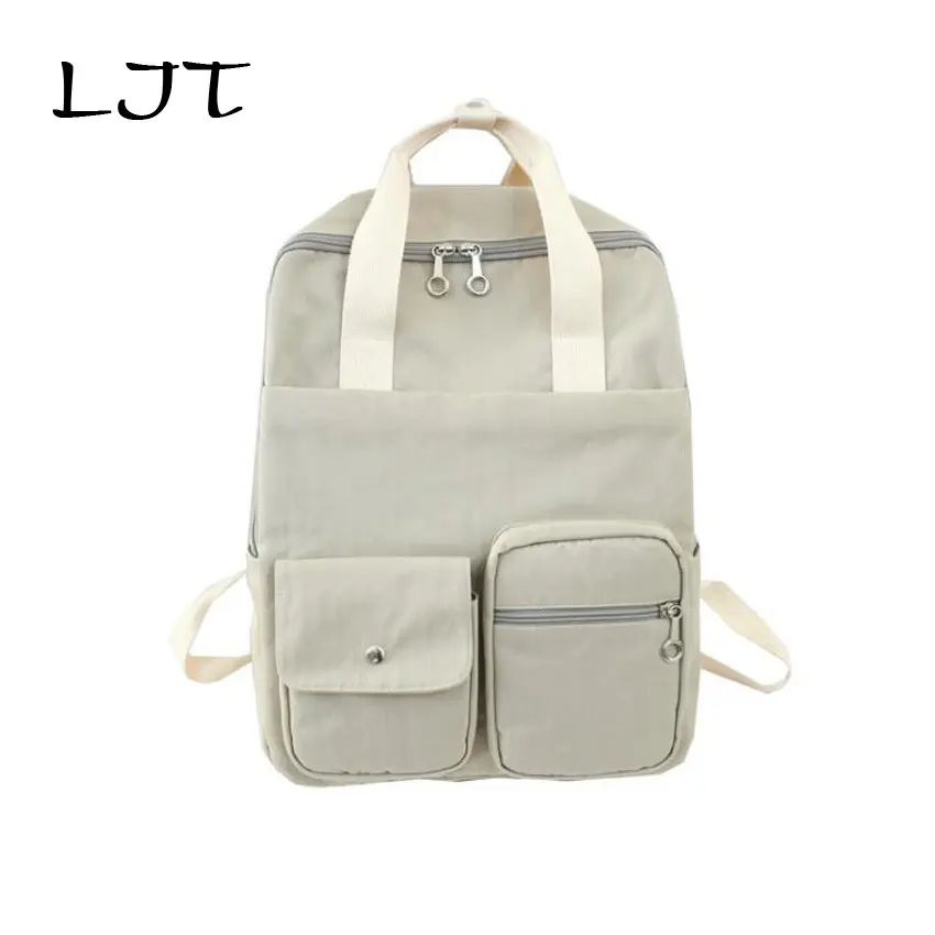 Женский однотонный портативный рюкзак 14 дюймов модная женская школьная сумка
