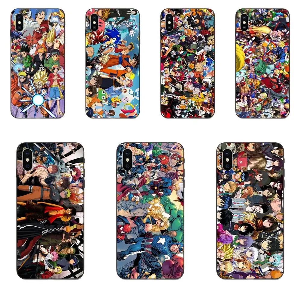 Аниме Манга Карикатура Комикс Коллаж TPU Пользовательский телефон для Apple iPhone 4 4S 5 5S SE 6 6S 7 8 Plus X XS Max XR.