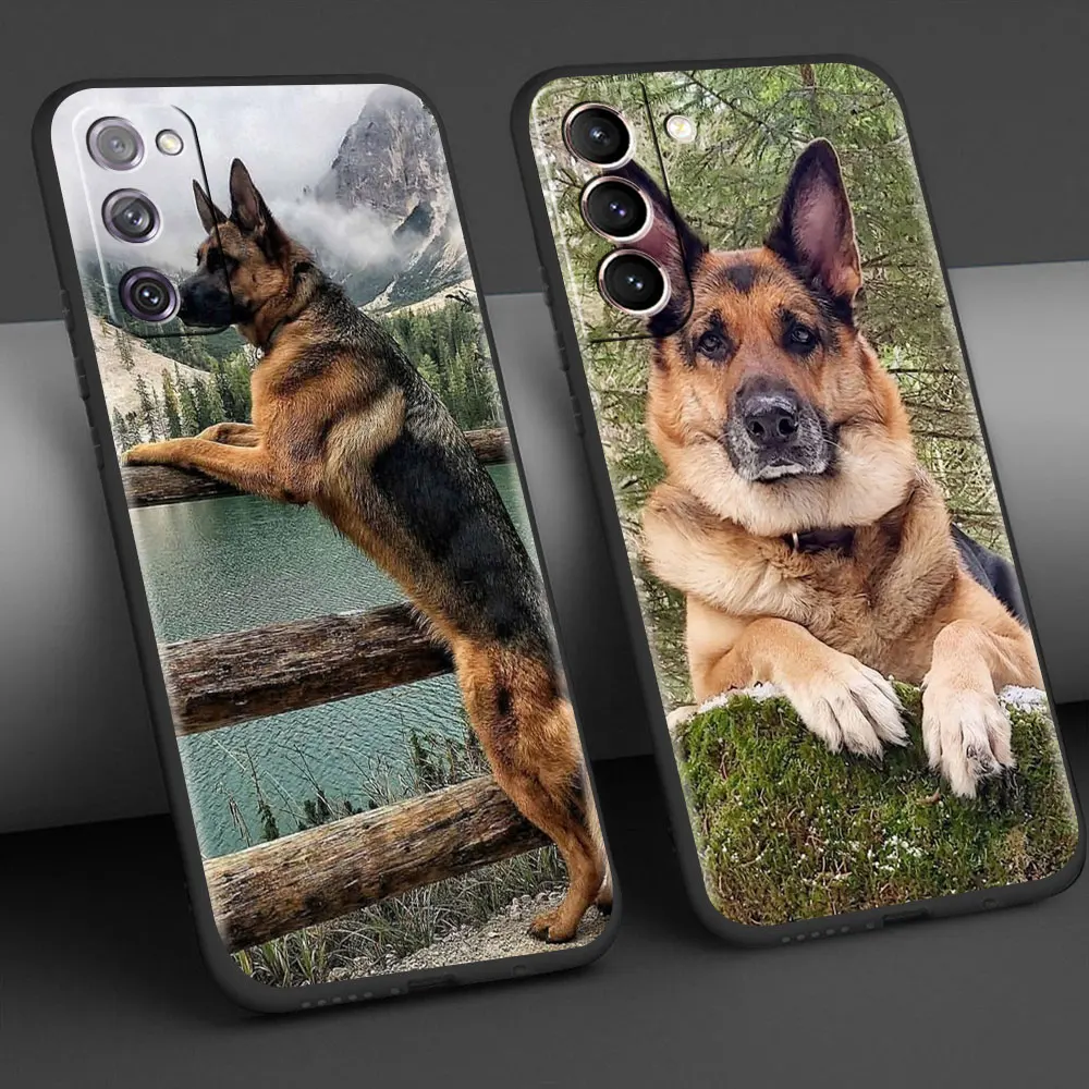

Luxury Fitted Cover for Samsung Galaxy S20 FE S21 Ultra S10 S9 S8 Plus S10e S7 Edge Soft Capa German Shepherd Dog Phone Case