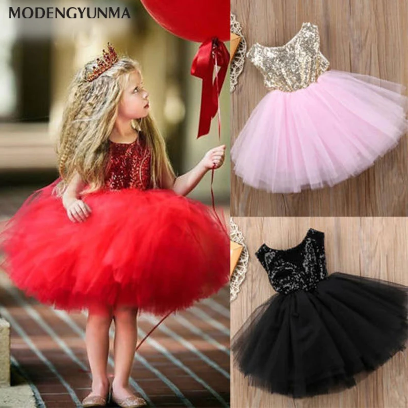 Платье детское летнее без рукавов с блестками | Детская одежда и обувь