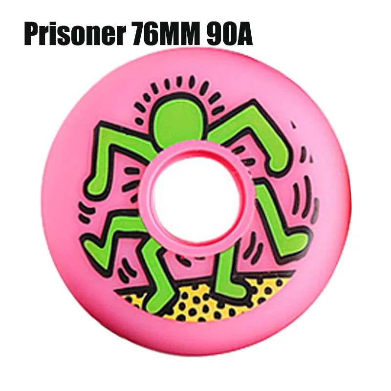 Prisoner 76mm 90A 4 шт. качественные PU раздвижные колеса для роликовых коньков использовать для роликовых коньков скутер скейтборд колеса 85A 83A 90A 72 76 80 мм дропшиппинг - Цвет: Prisoner 76mm 90A