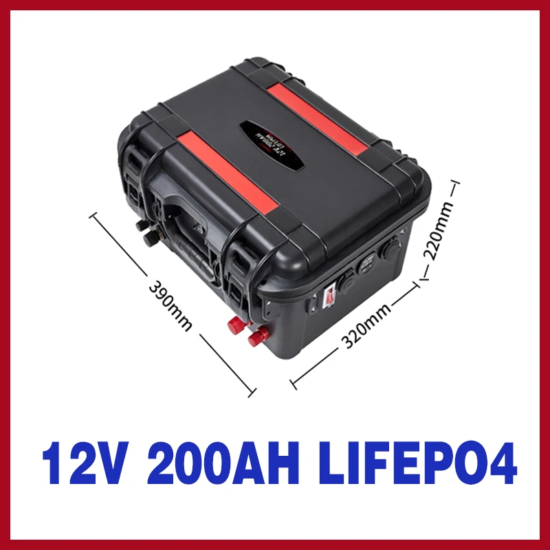 12 В 200 ач lifepo4 аккумулятор с BMS перезаряжаемый Водонепроницаемый морской RV внешний