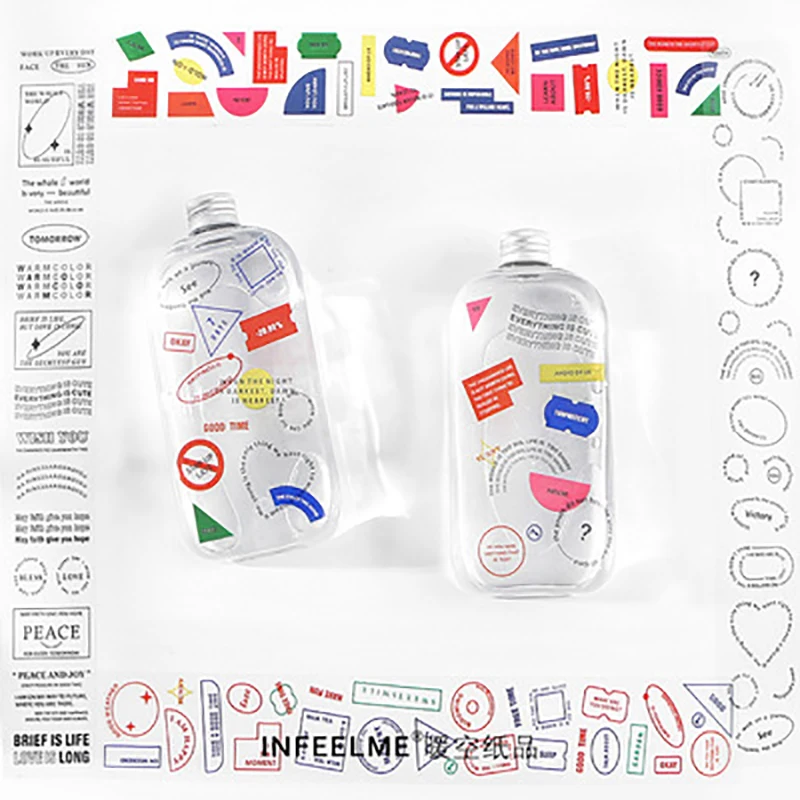 

Long tape text office series ins wind salt series geometric hand account material stickers