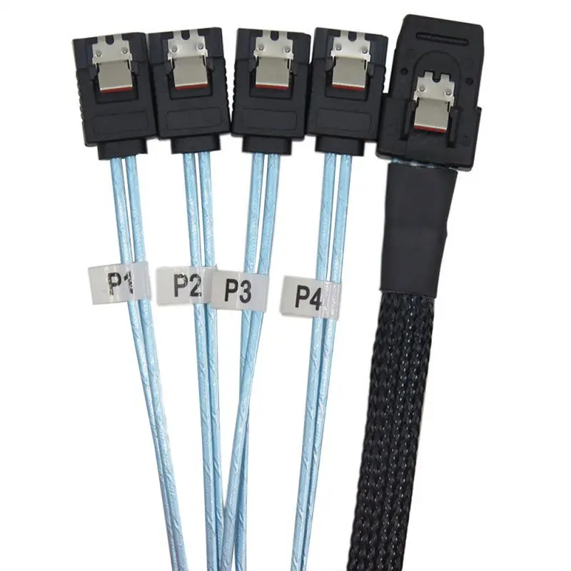 12Gbps Internal Mini SAS 36 Pin Male Cable SFF-8087 To 4 SATA 7 Cord Hard Drive Splitter Female Computer Accessories+0 | Компьютеры и