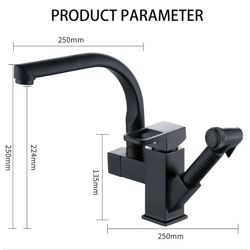 

Bathroom Basin Faucet Kitchen Spray Gun Robot Faucets Double Handle Pull Out Spray Sink Tap Hot And Cold WaterDeck Mount Crane