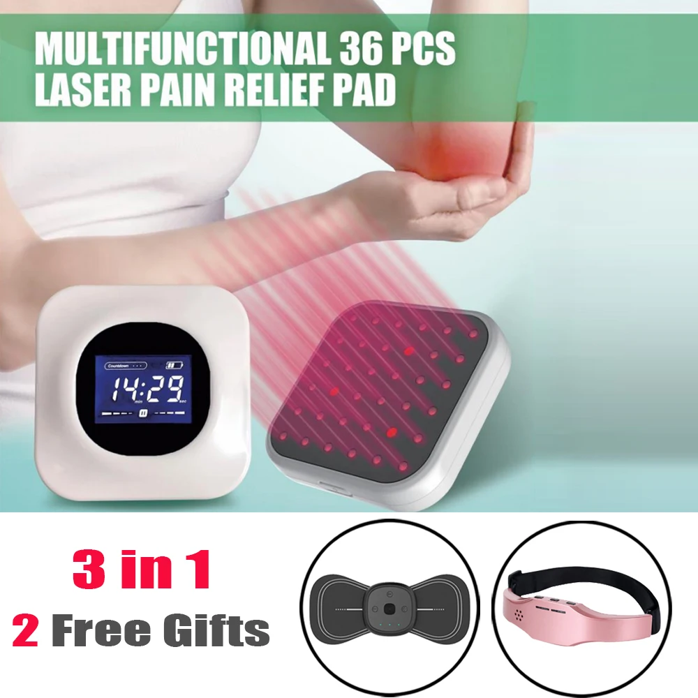 

LASTEK Pain Relief Treatment Pad Multi-Use Prostatitis Lower/Upper Back Neck Pain Sprains 36 Diodes 3R LLLT Laser Therapy Device