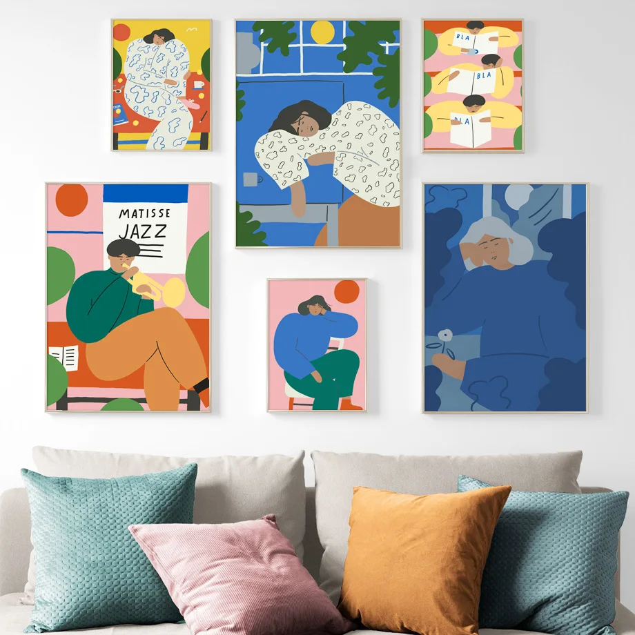 Абстрактная фигура Matisse настенная живопись на холсте скандинавский Холст Плакаты и принты винтажные настенные картины для декора гостиной