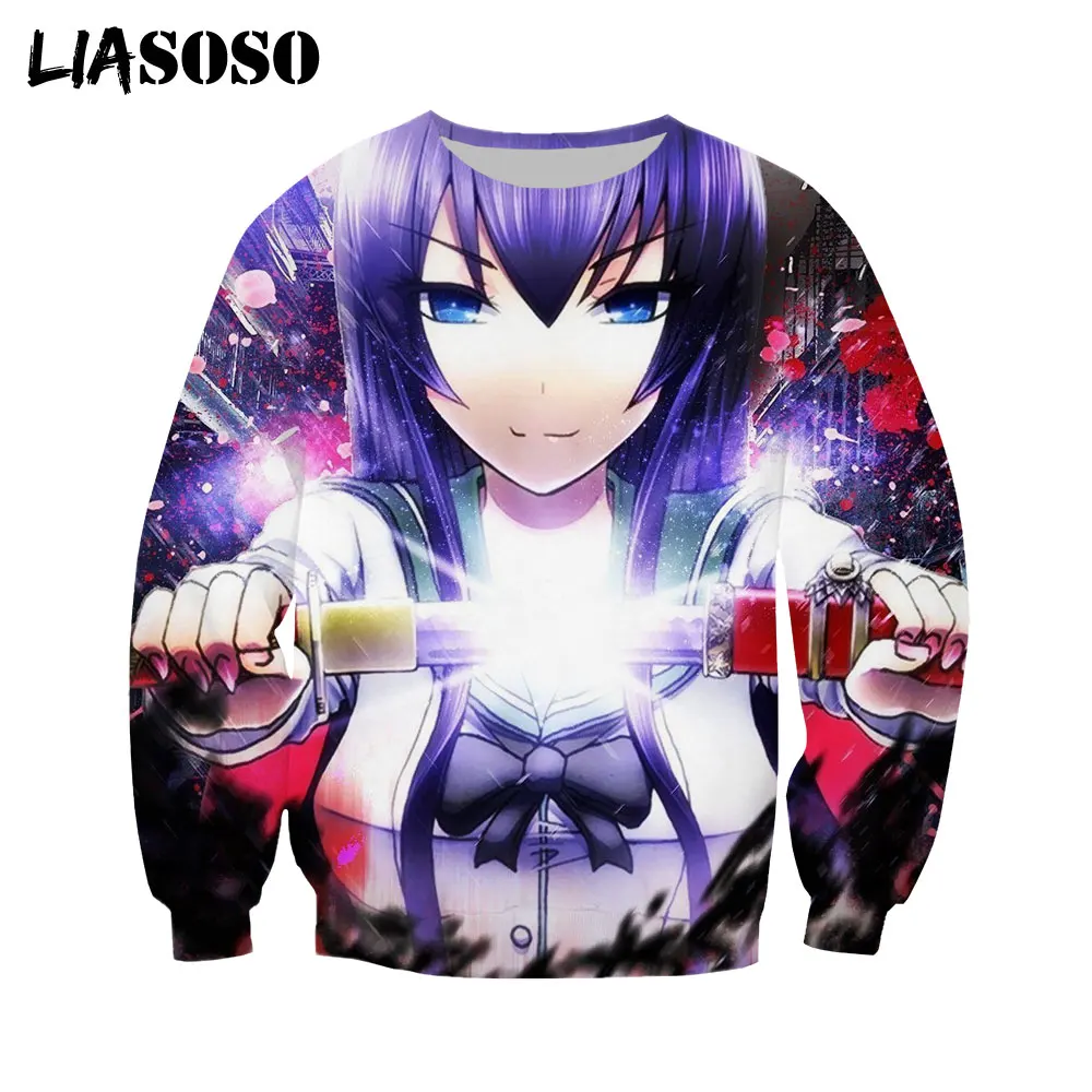 

LIASOSO Highschool Of The Dead Sweatshirt Autumn 3D Print Men Women Hoodies Hip Hop Fashion Street Clothes Long Sleeve Pullover
