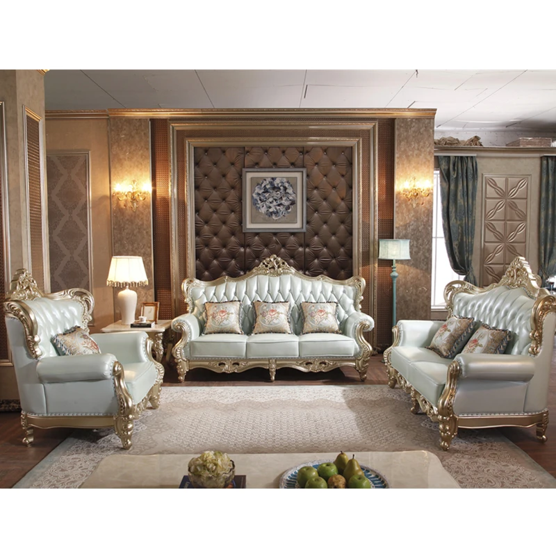 Loyal Classic Leather sofa set royal living room furniture of designs and prices | Мебель
