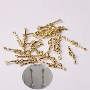 Цинковый сплав, золотой геометрический шнур для завитка, соединитель, шармы, 6 шт.лот для сделай сам, модные украшения, аксессуары для изготовления сережек